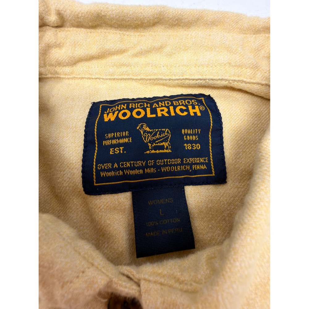 Woolrich Women's Tan 100% Cotton Long-Sleeve Button-Down Shirt Size Large - Picture 3 of 5